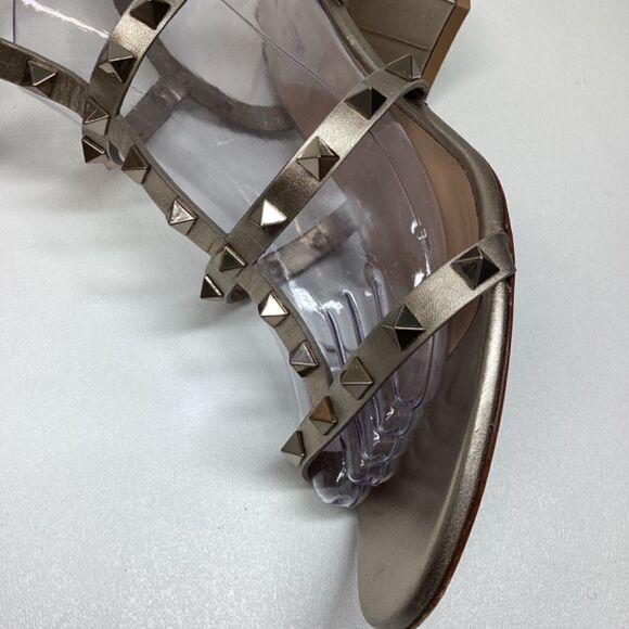 Valentino Garavani Metallic Rockstud block Strappy Heels Size EU 38.5 - Picture 16 of 16